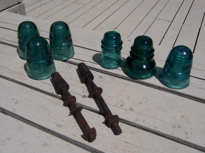 Telegraph insulators from Waterton Canyon