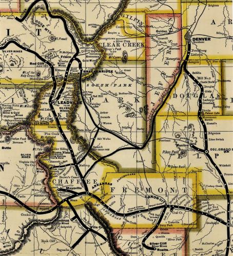 1881 "S.W. Eccles" map of the Denver & Rio Grande Railway 