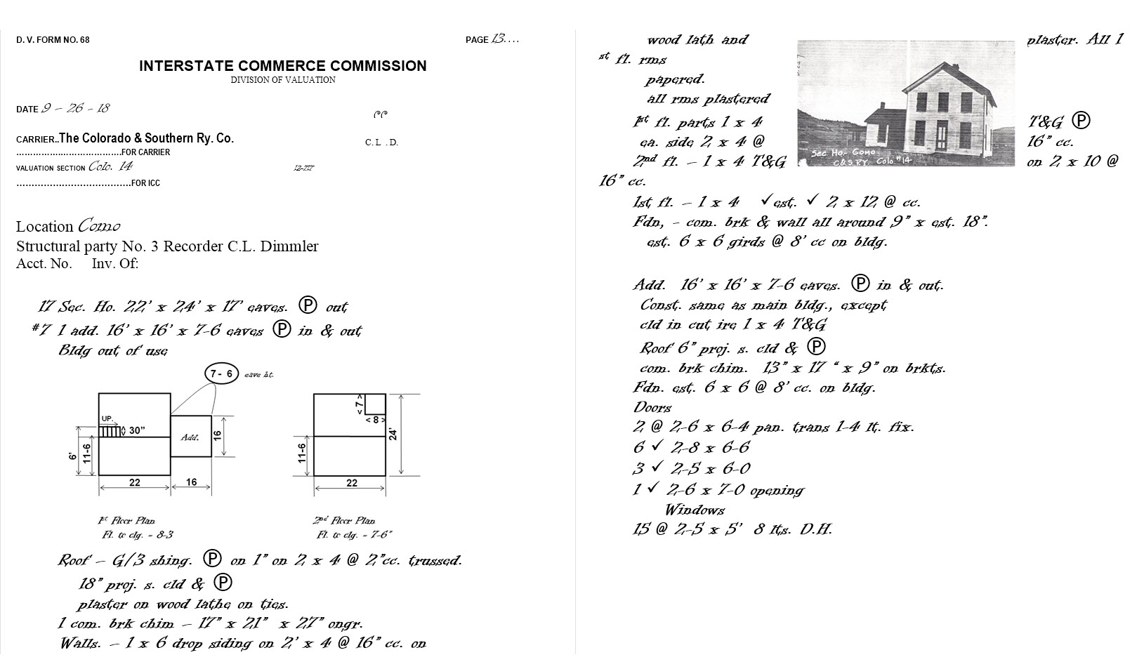 Valuation Summary Como Sect. House