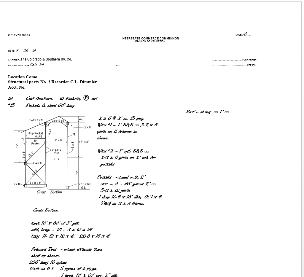 Como ICC Coal Bunker Notes