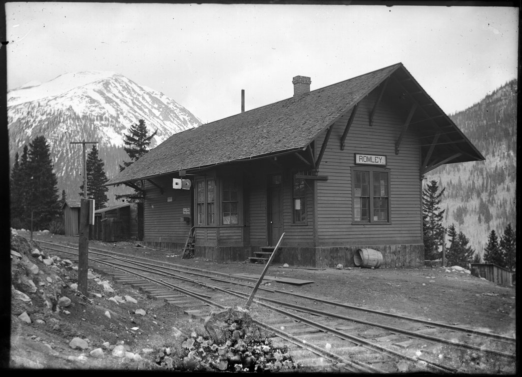 Romley Depot from glass negative